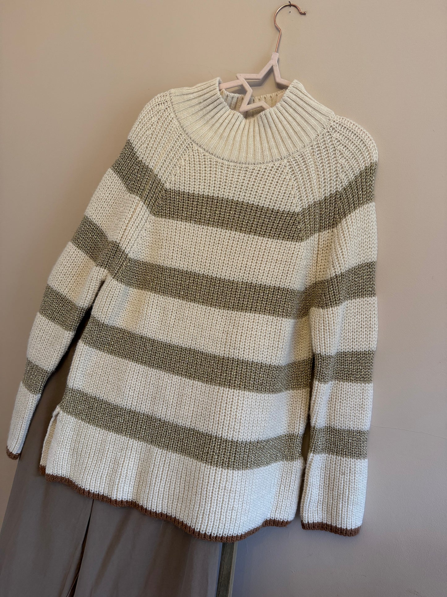 Cream & Gold striped jumper