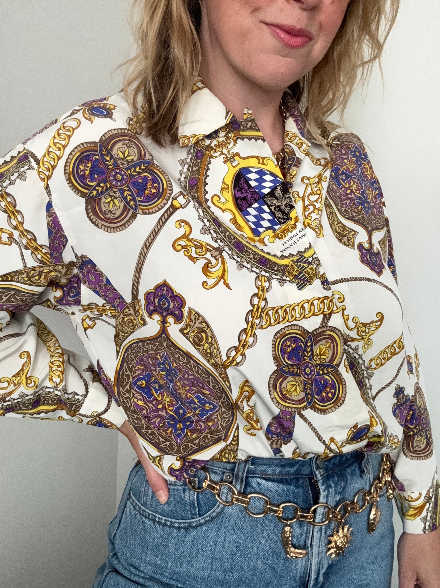 Vintage 80s chain-print shirt.