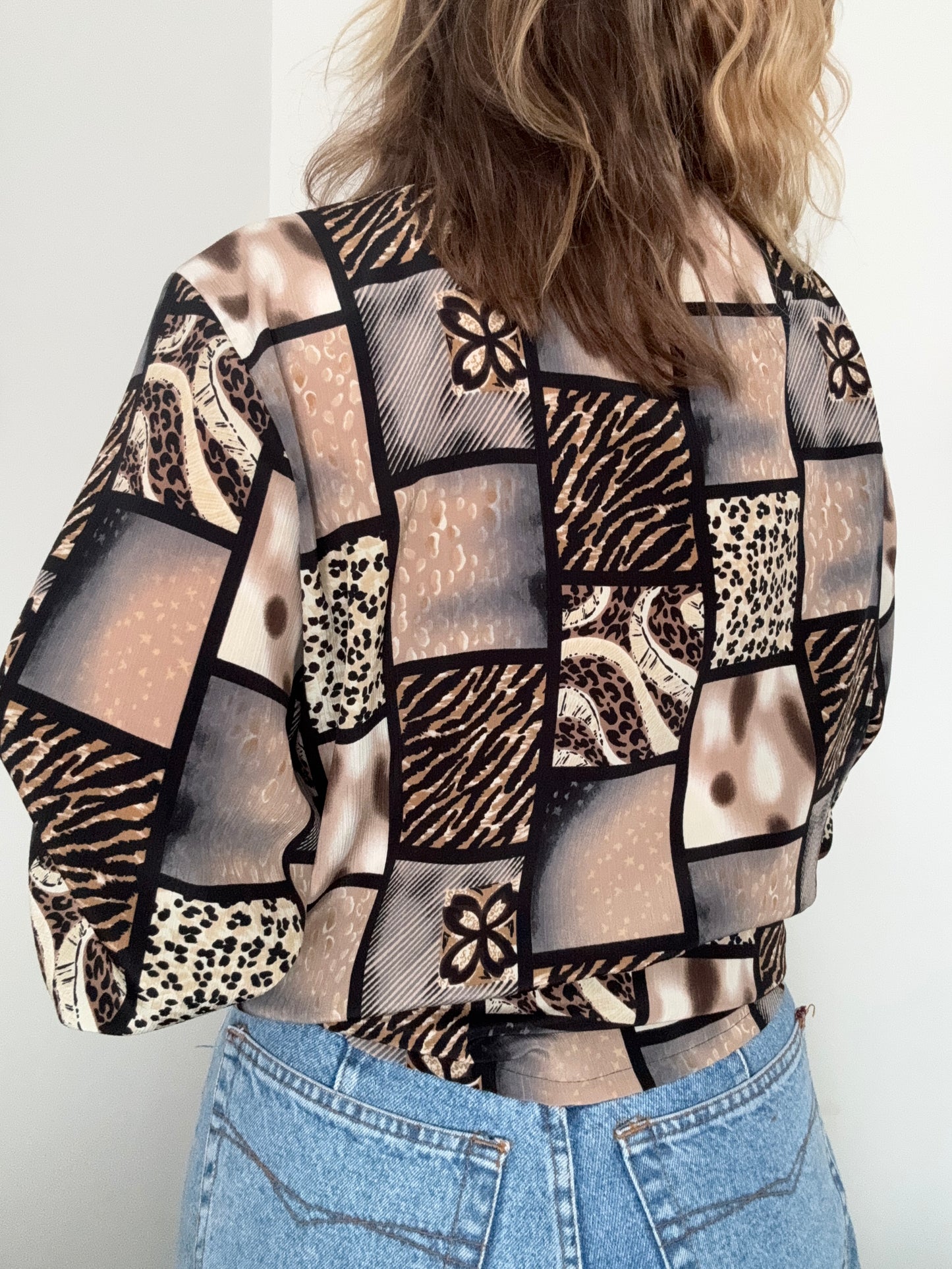 Vintage 1990s ‘animal print patchwork’ shirt
