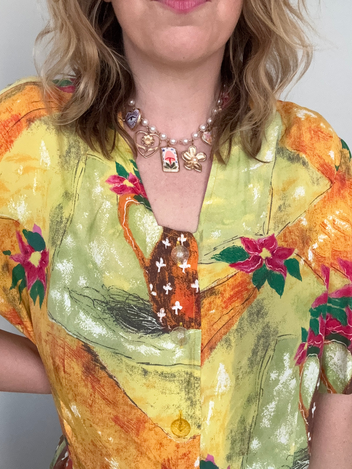 Vintage ‘art-to-wear’ print blouse