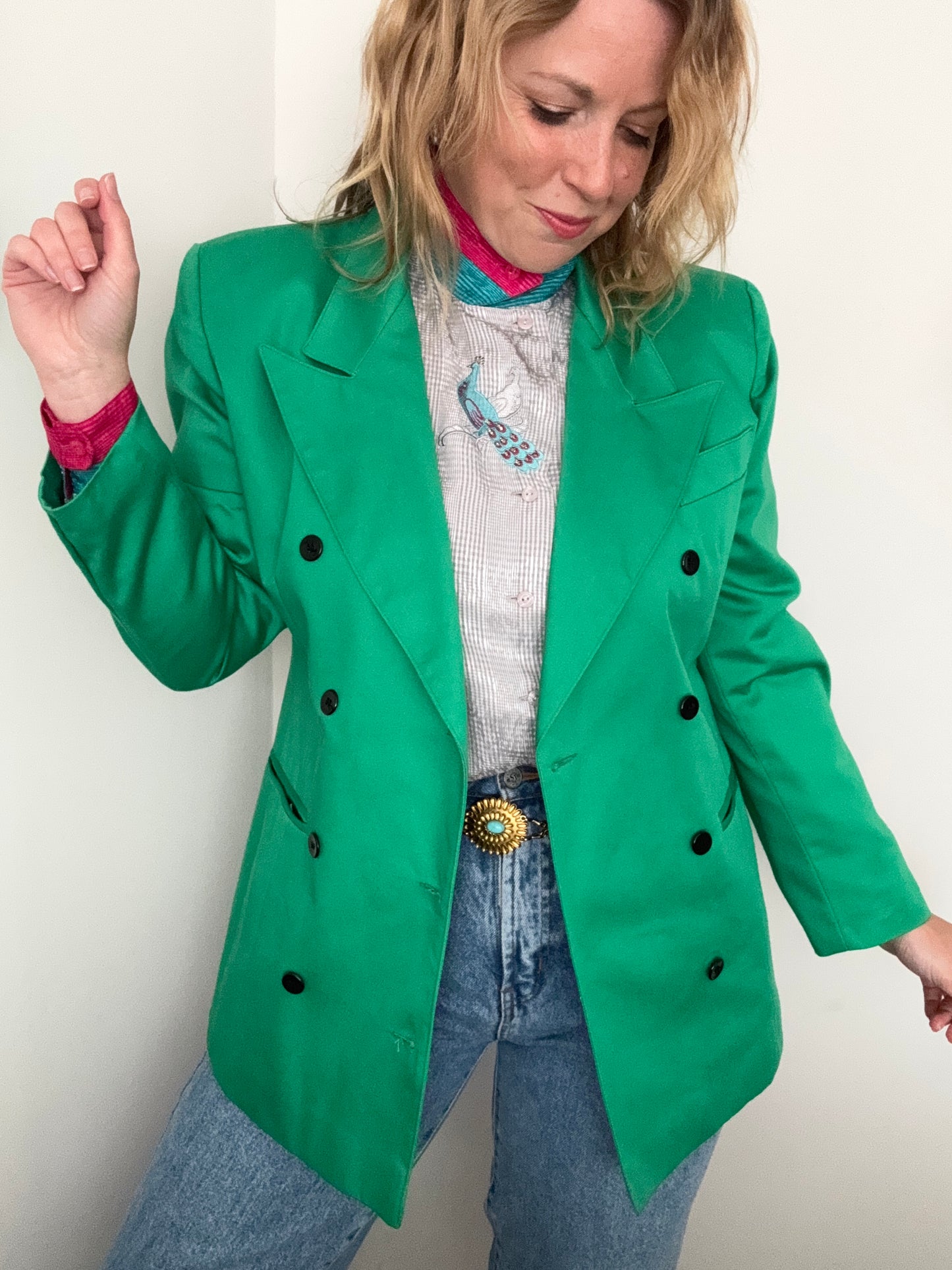 Vintage 90s green blazer