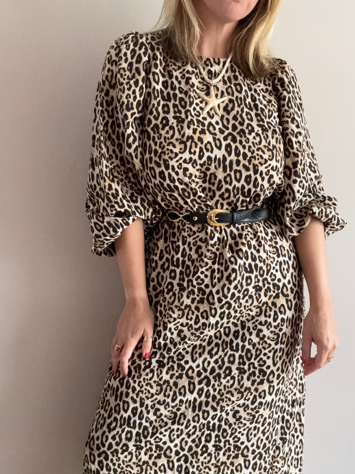 Leopard Print Midi Dress