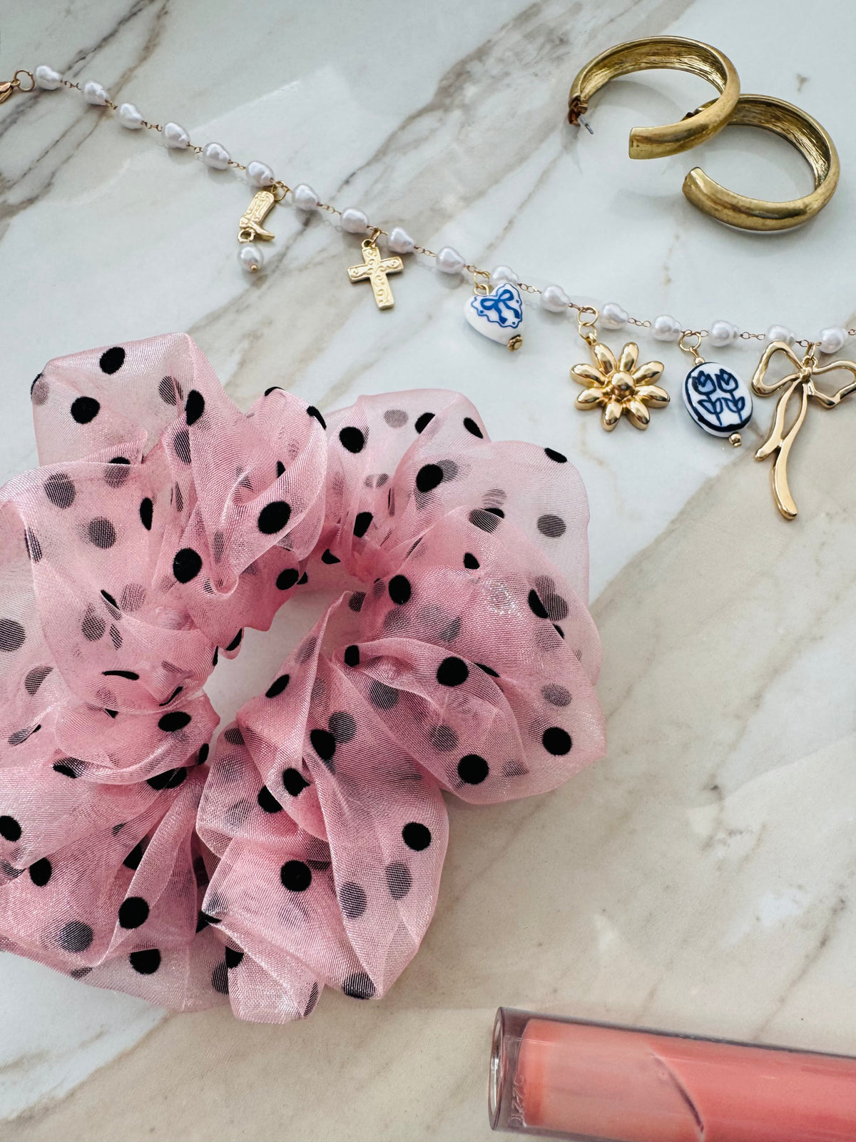 Polka dot scrunchie