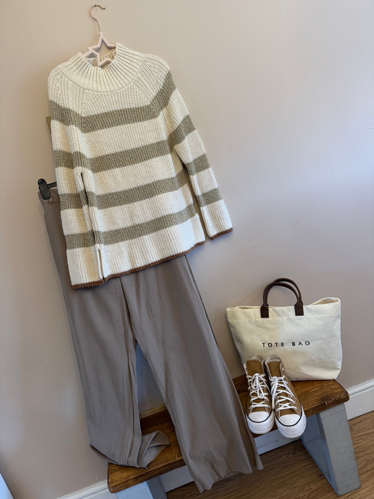 Cream & Gold striped jumper