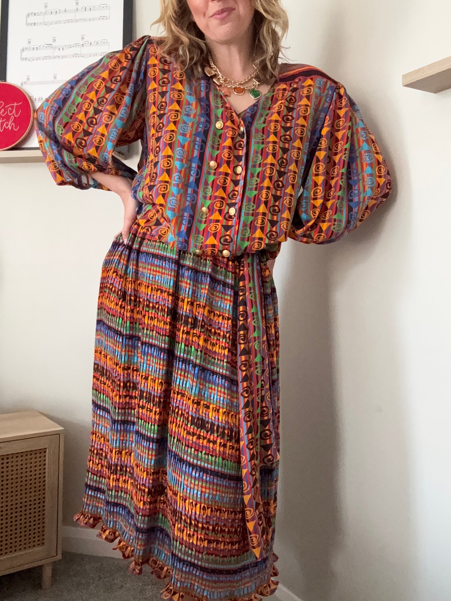 Vintage ‘Kanga Collection’ 1980s dress