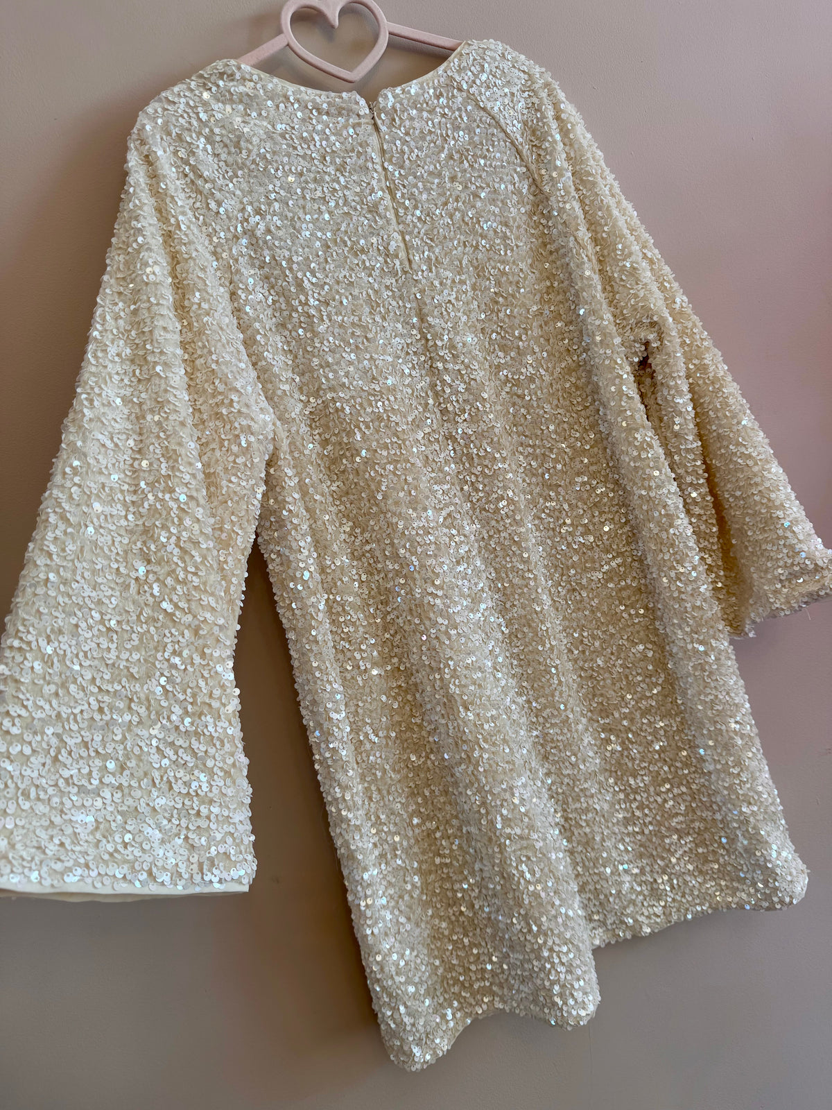 Sequin cream dress