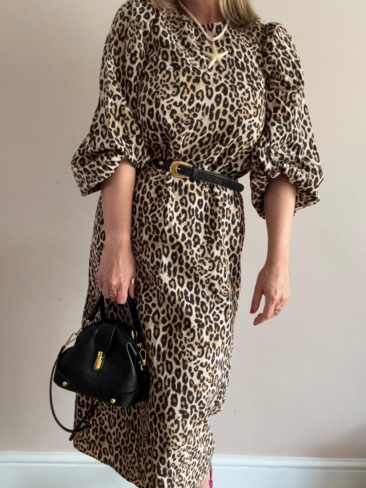 Leopard Print Midi Dress