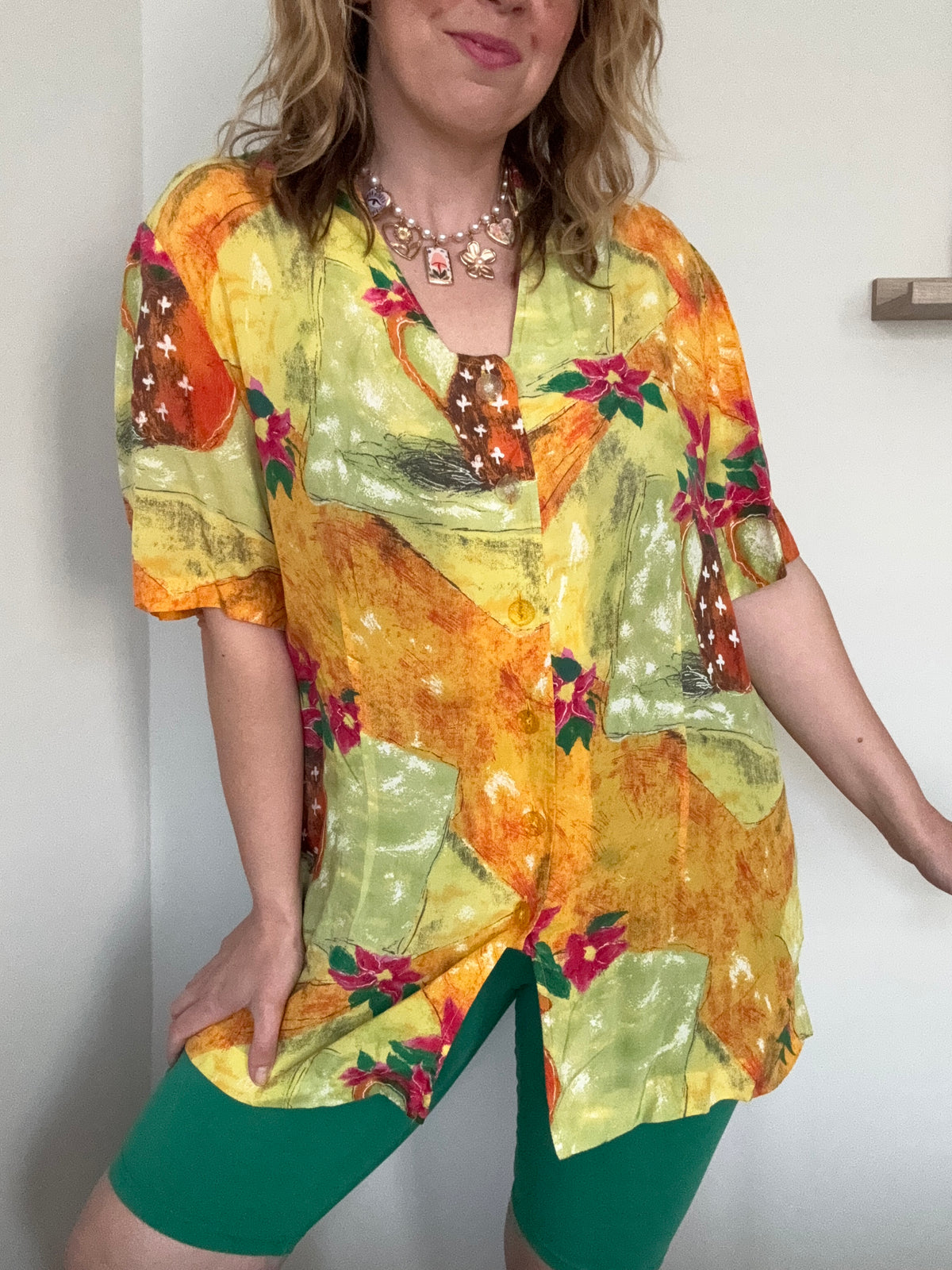 Vintage ‘art-to-wear’ print blouse