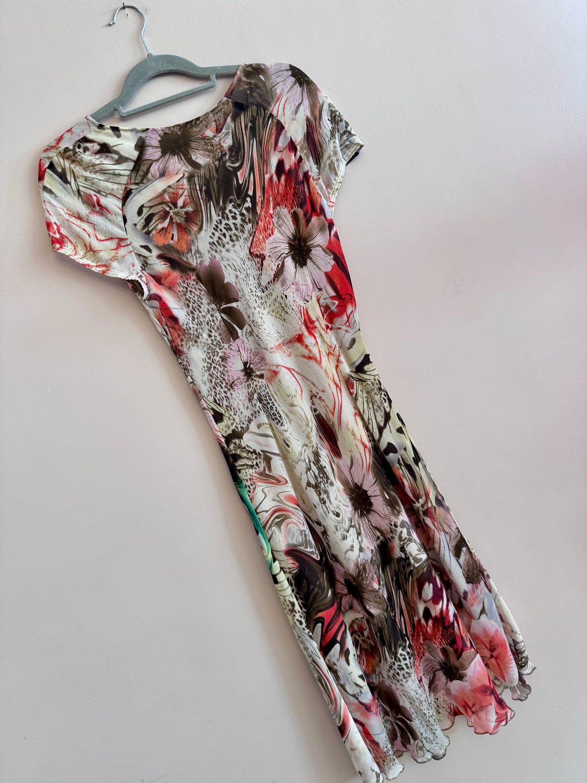 Y2K abstract floral print dress