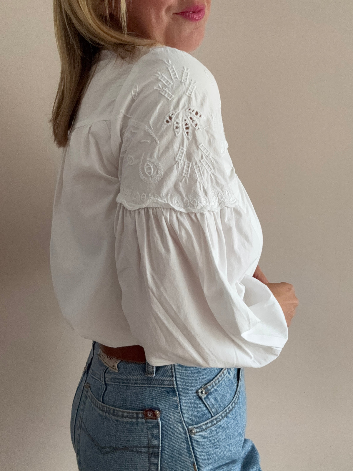 White Broderie Anglaise Blouse