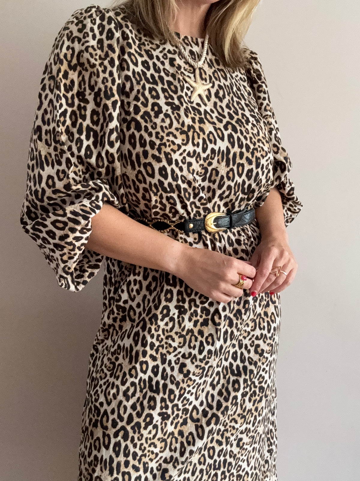 Leopard Print Midi Dress