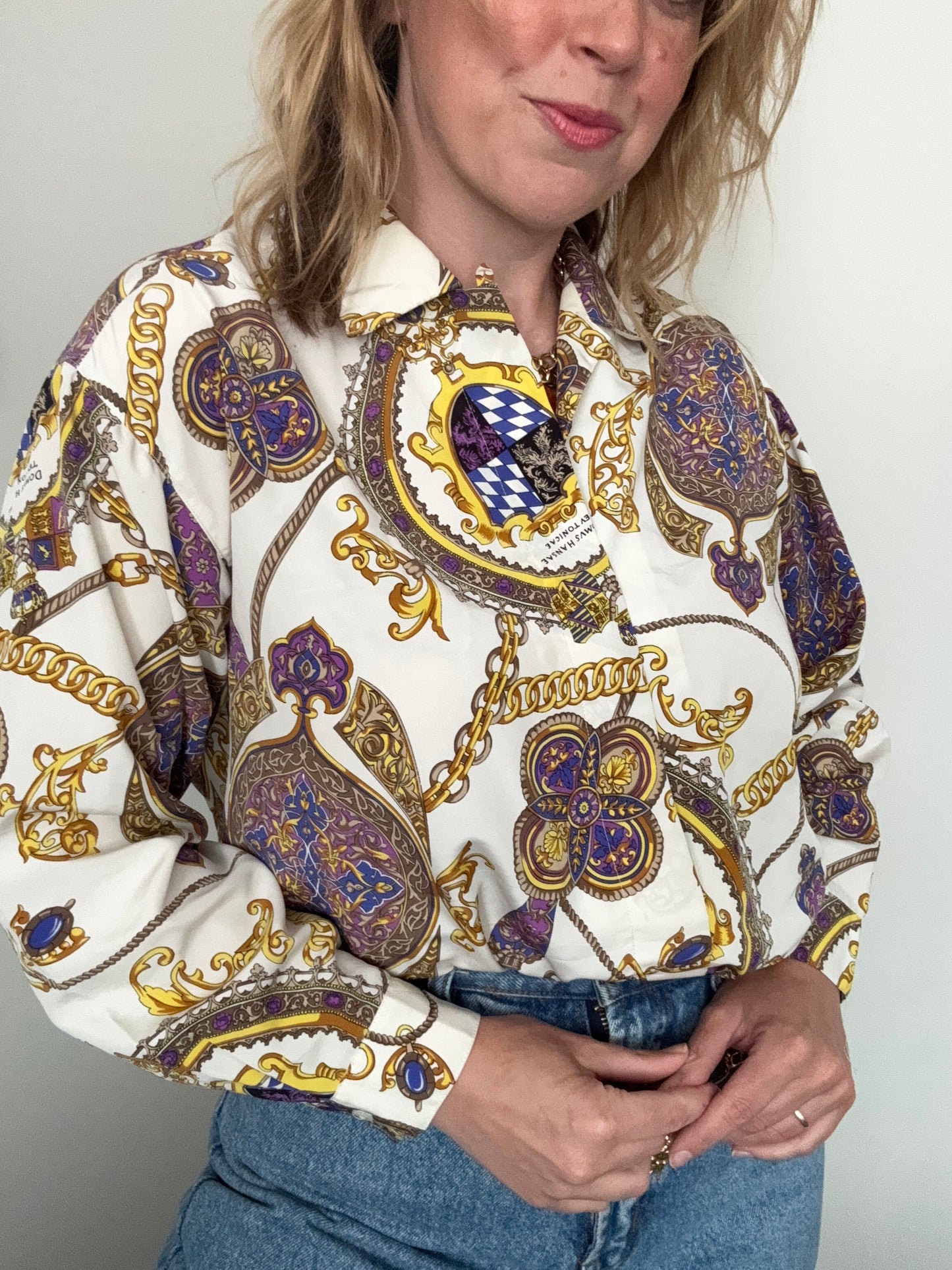 Vintage 80s chain-print shirt.