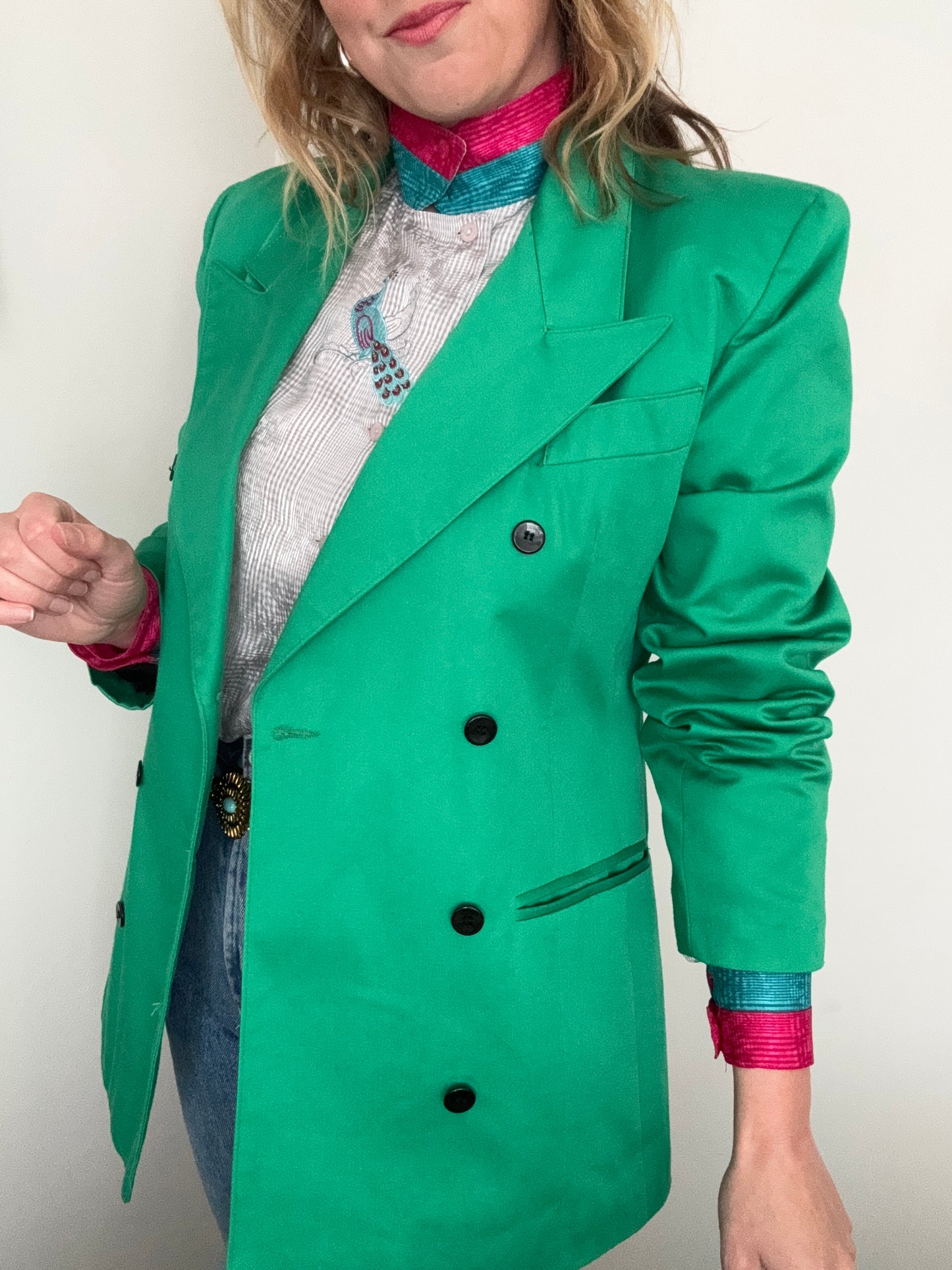 Vintage 90s green blazer