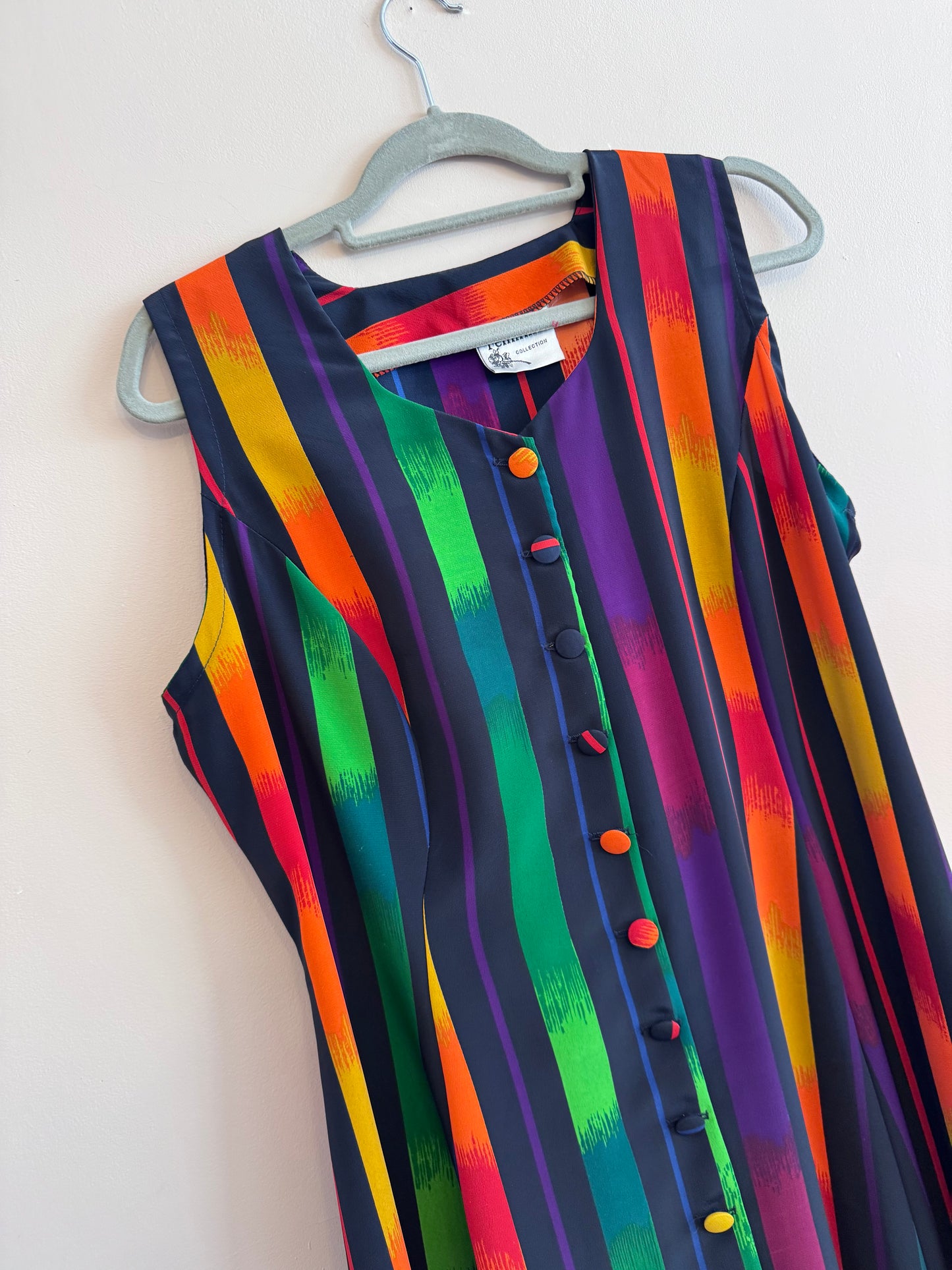 Vintage 90s rainbow stripe dress