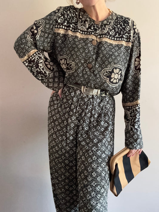 Vintage ‘geometric’ two piece set coord