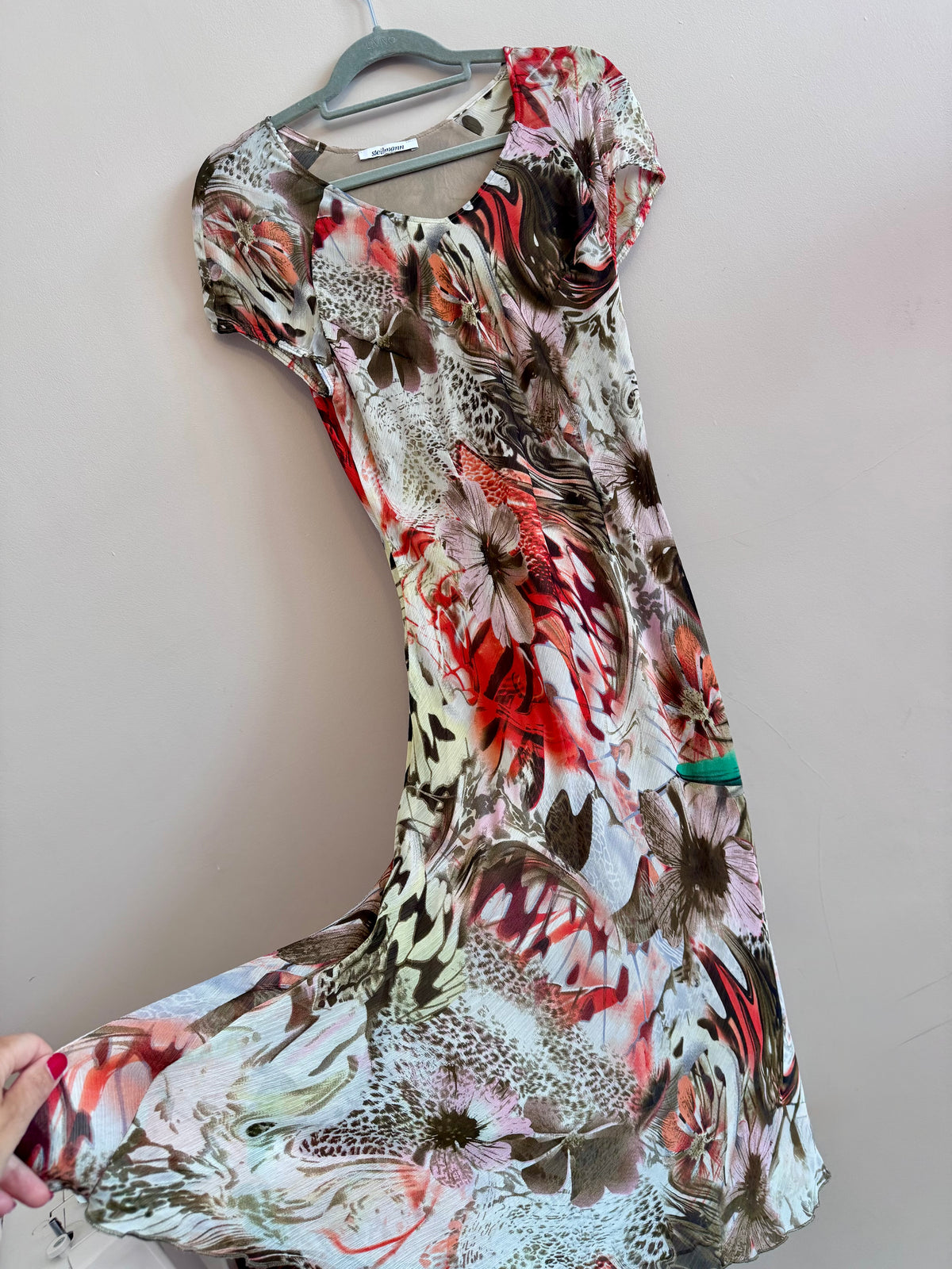 Y2K abstract floral print dress
