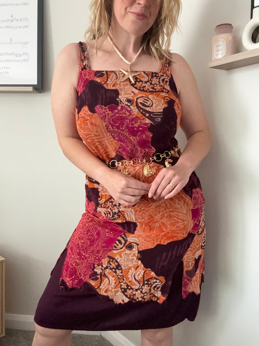 Vintage Y2K layered boho dress