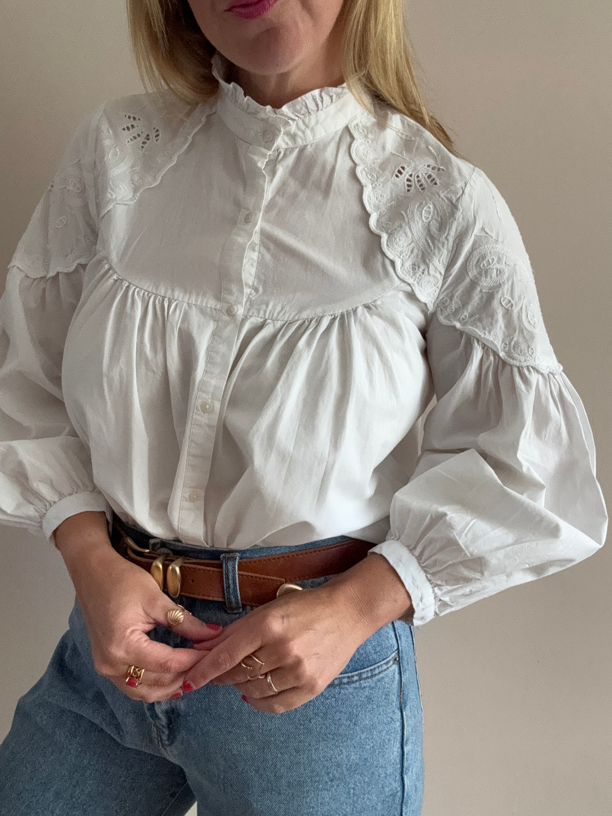 White Broderie Anglaise Blouse