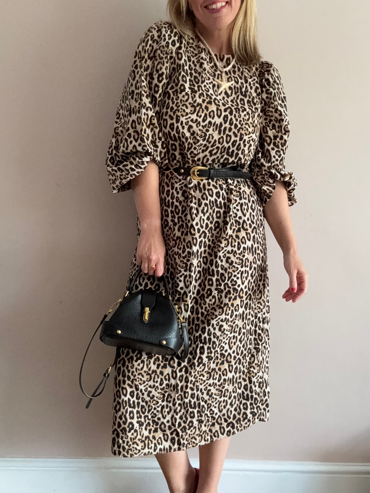 Leopard Print Midi Dress