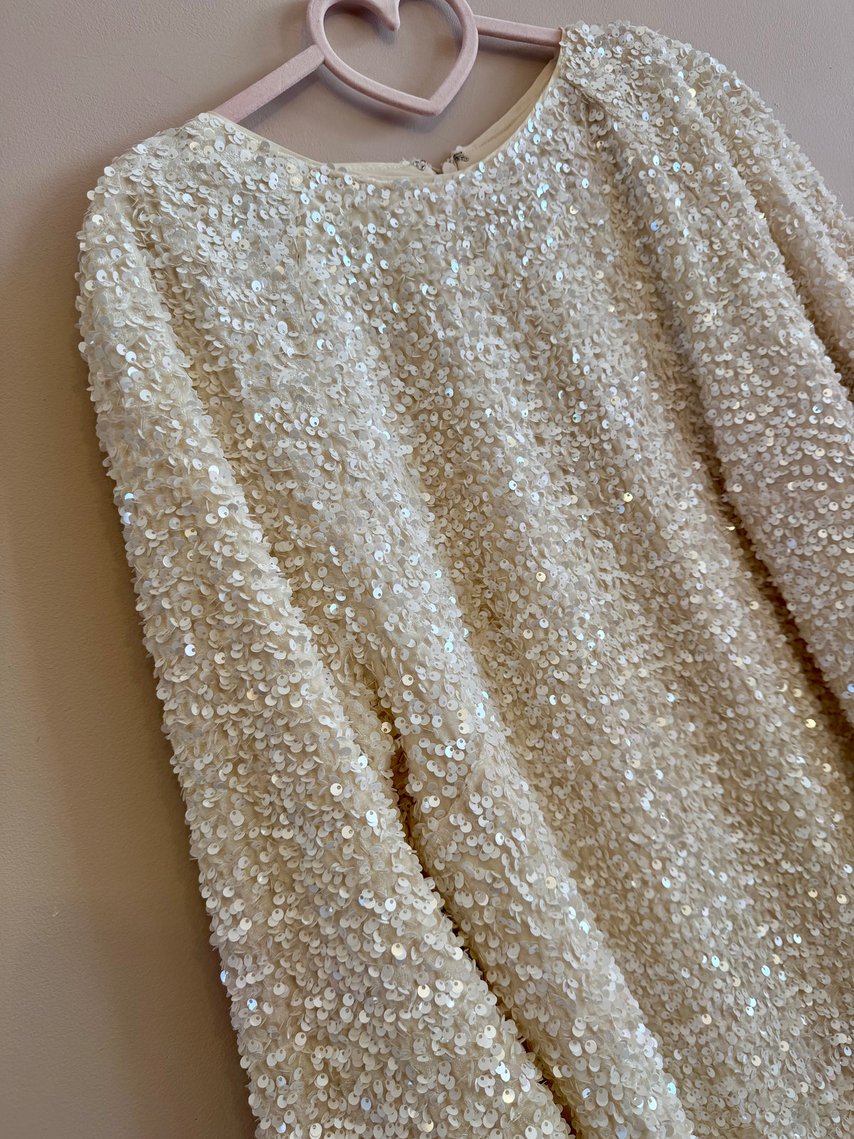 Sequin cream dress