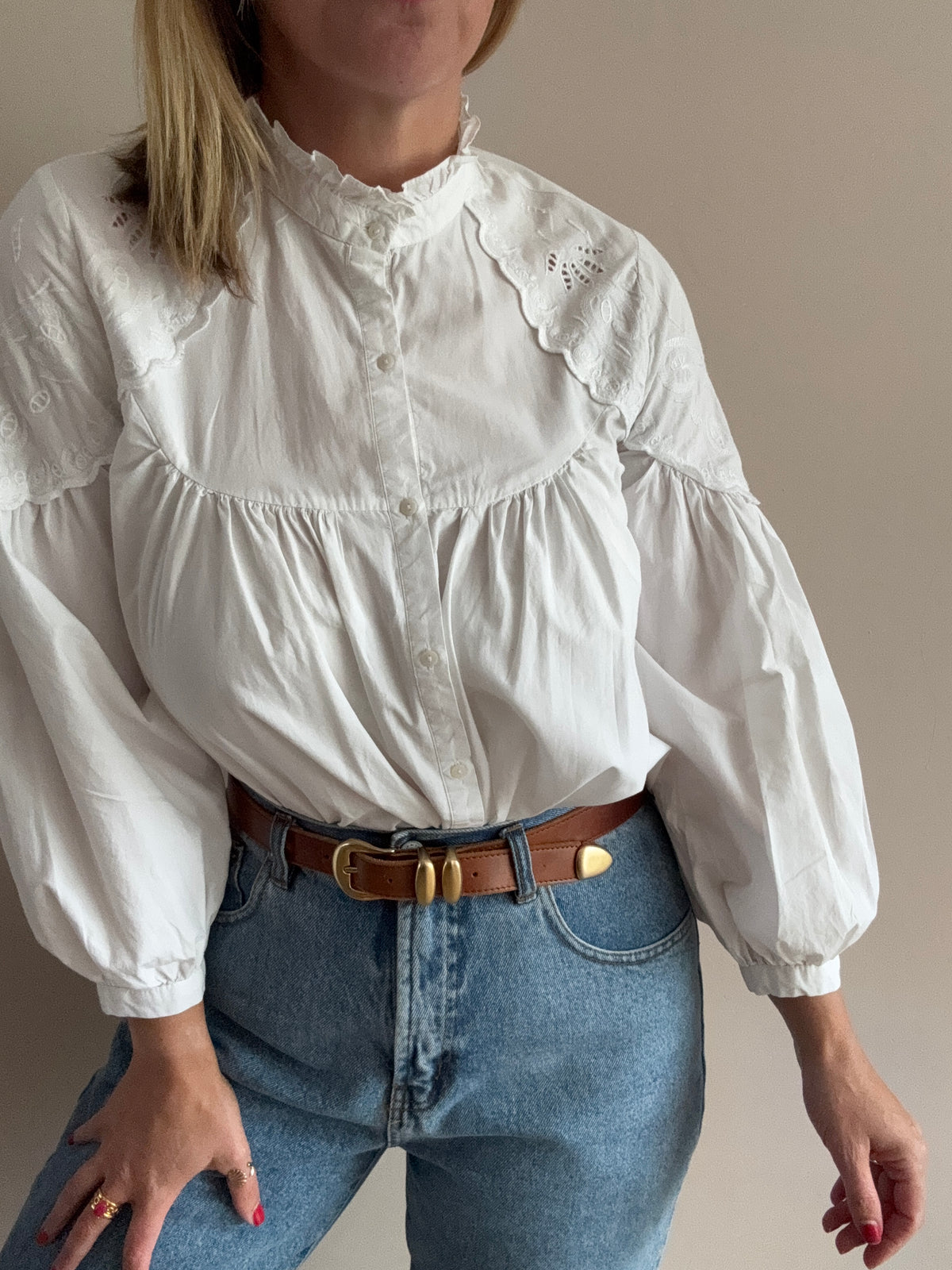 White Broderie Anglaise Blouse