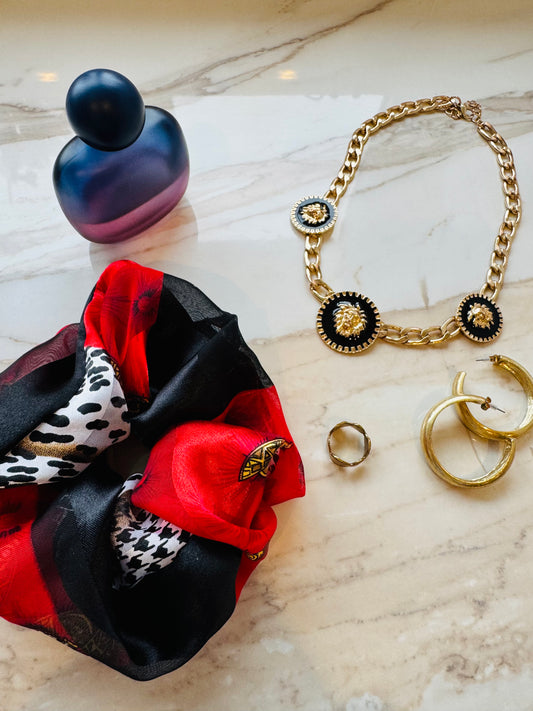 ‘Golden Ladybird’ 1980s scrunchie