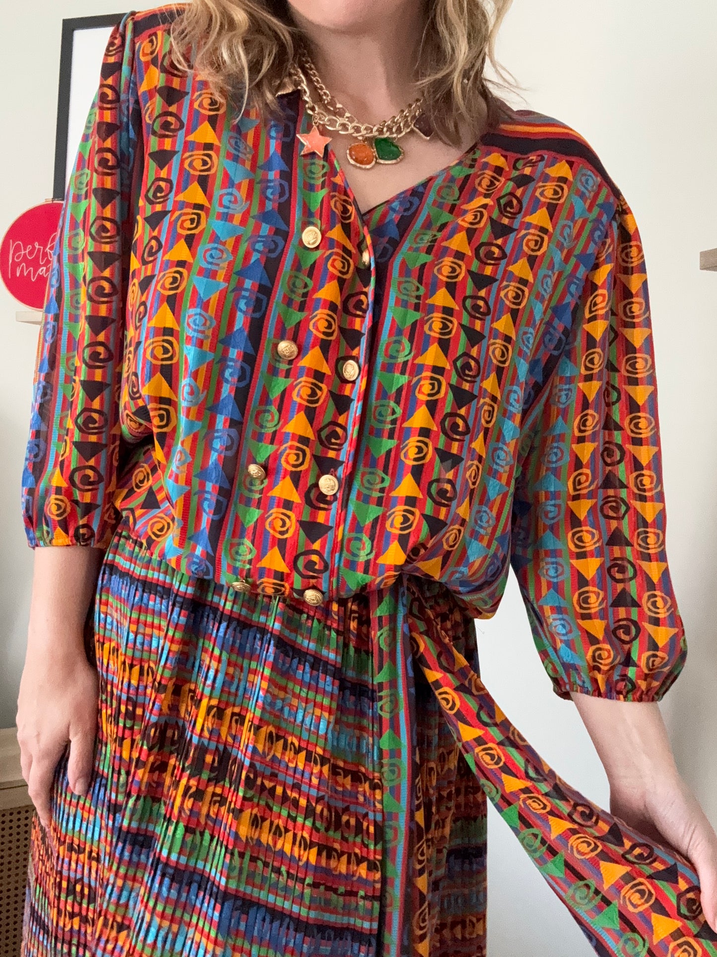 Vintage ‘Kanga Collection’ 1980s dress