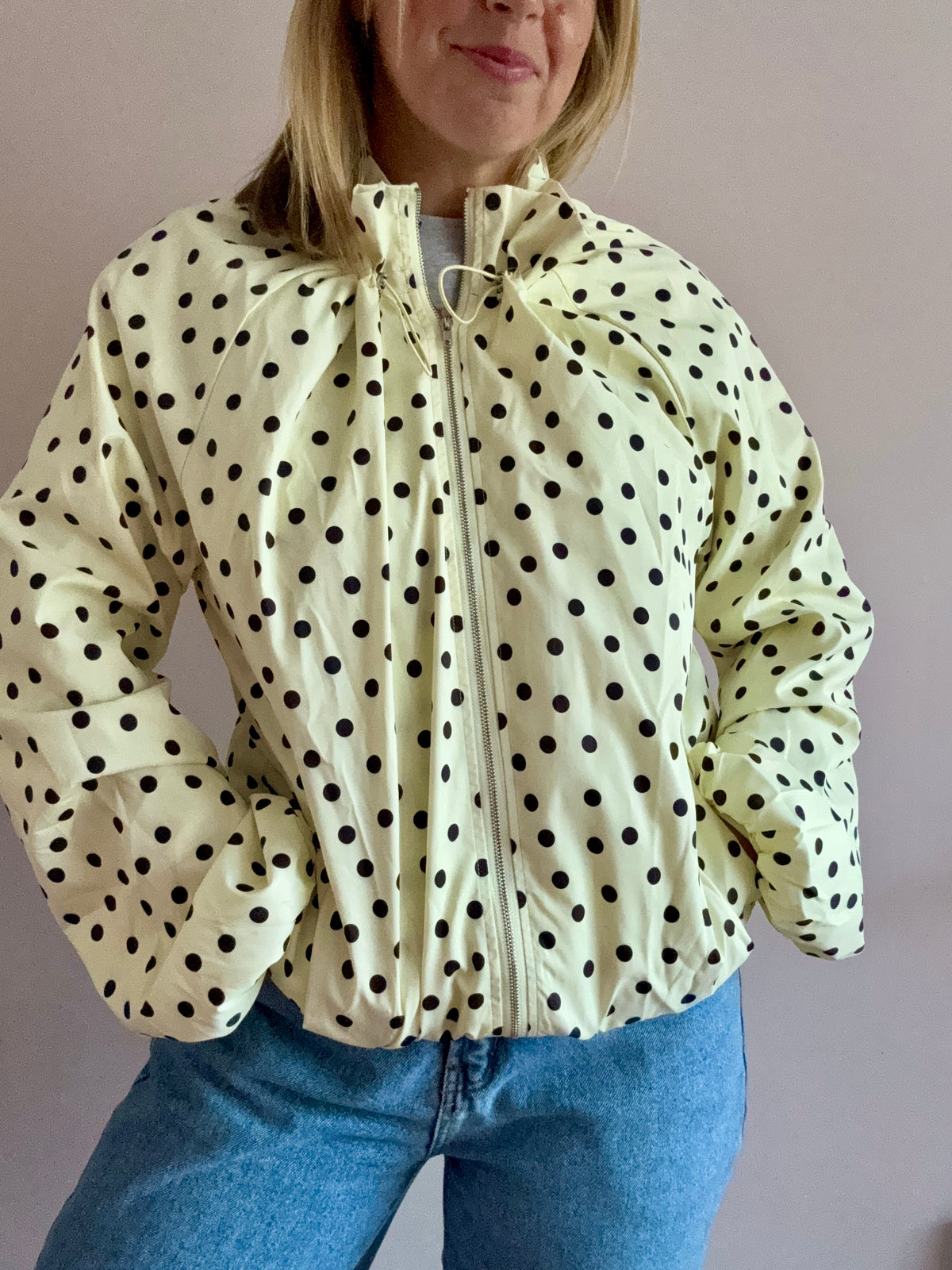 Pale Yellow Polka Dot Jacket