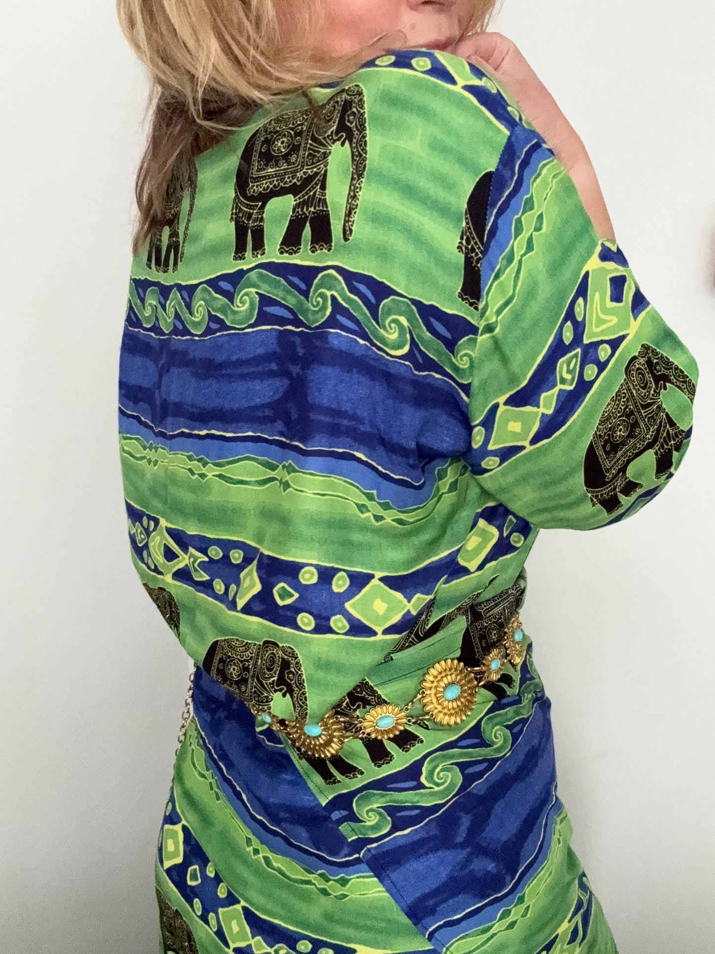 1990s elephant pattern two piece set