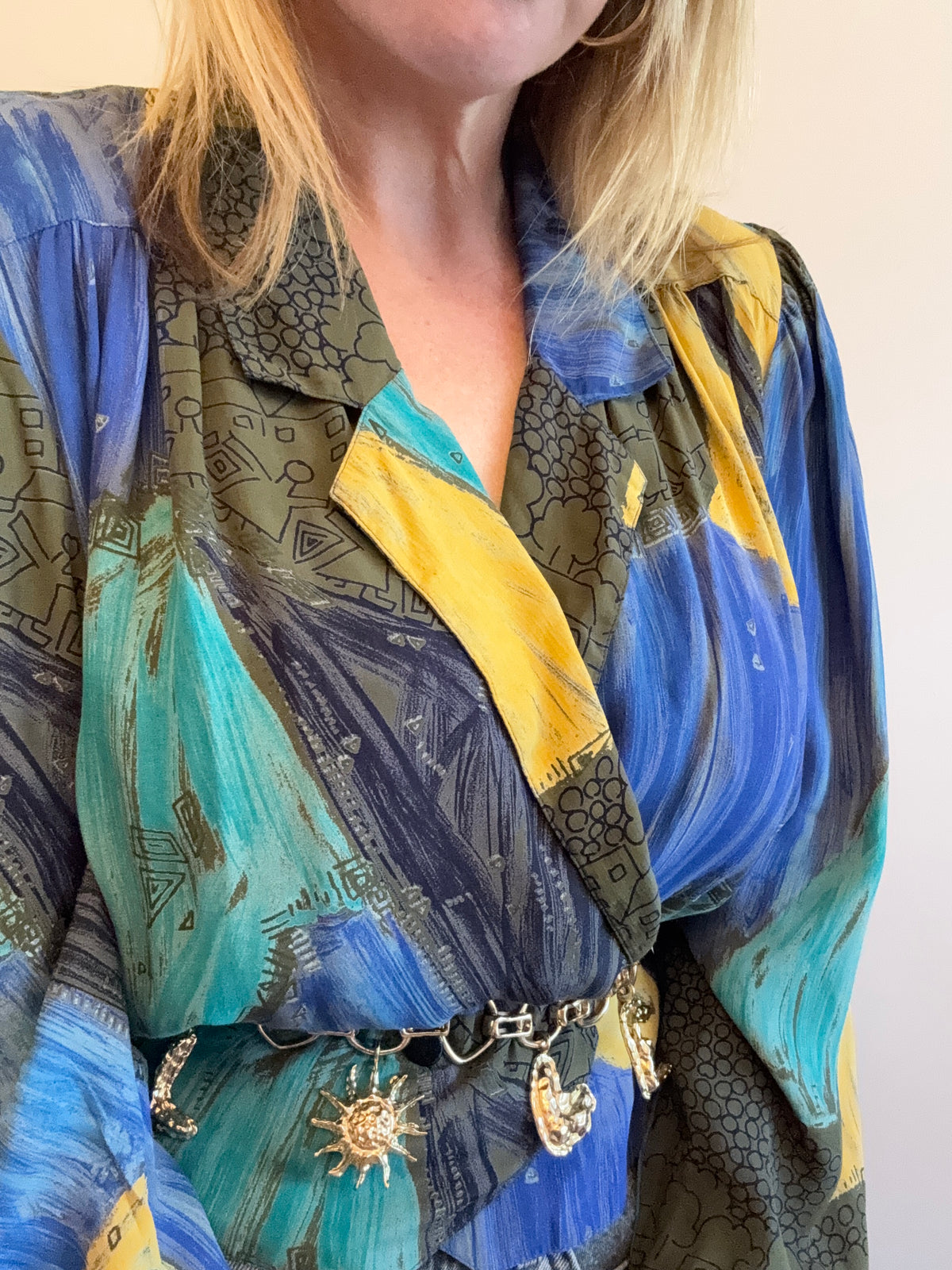 Vintage 1980s ‘vibrant’ abstract blouse