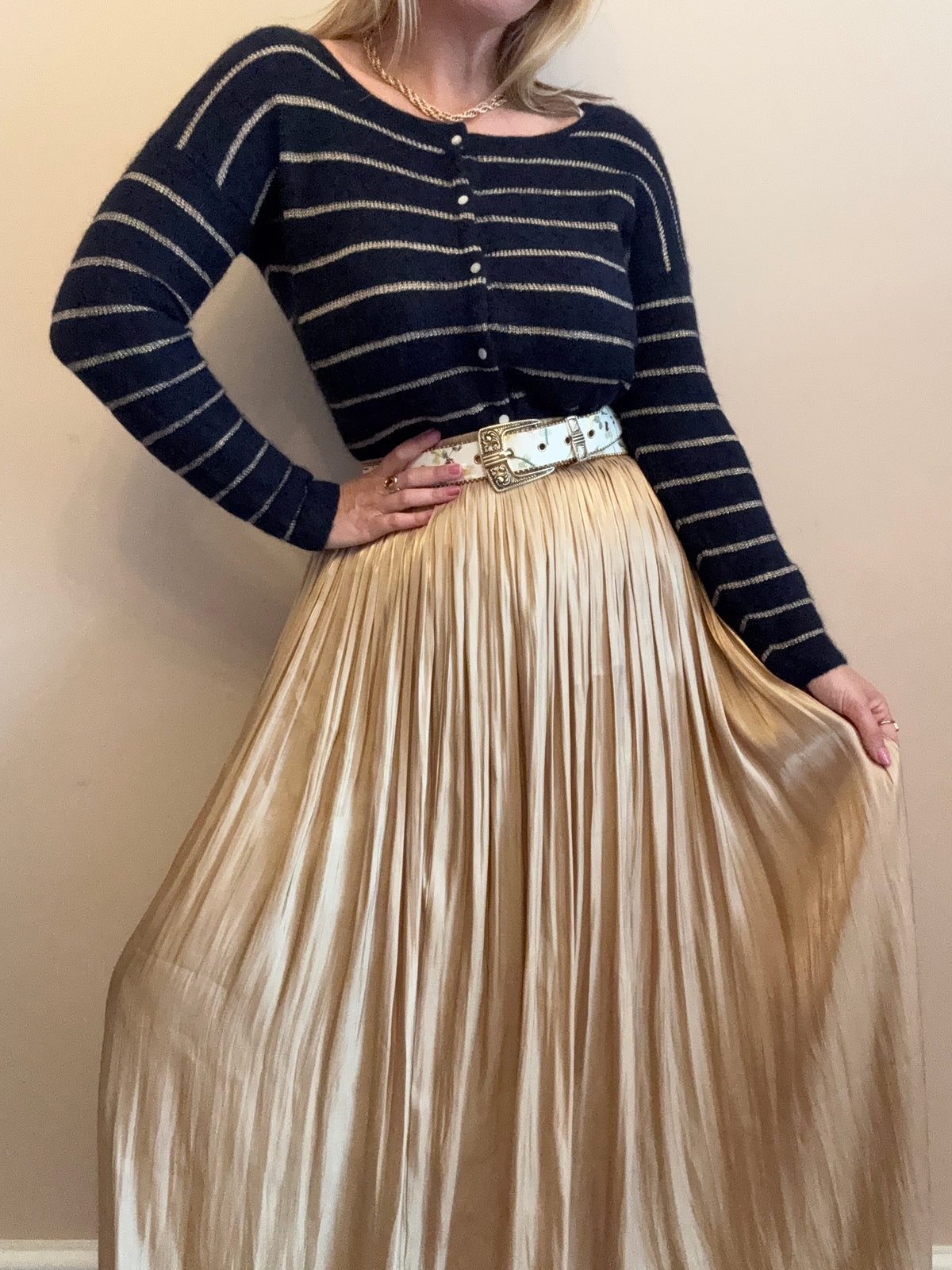 Gold maxi skirt
