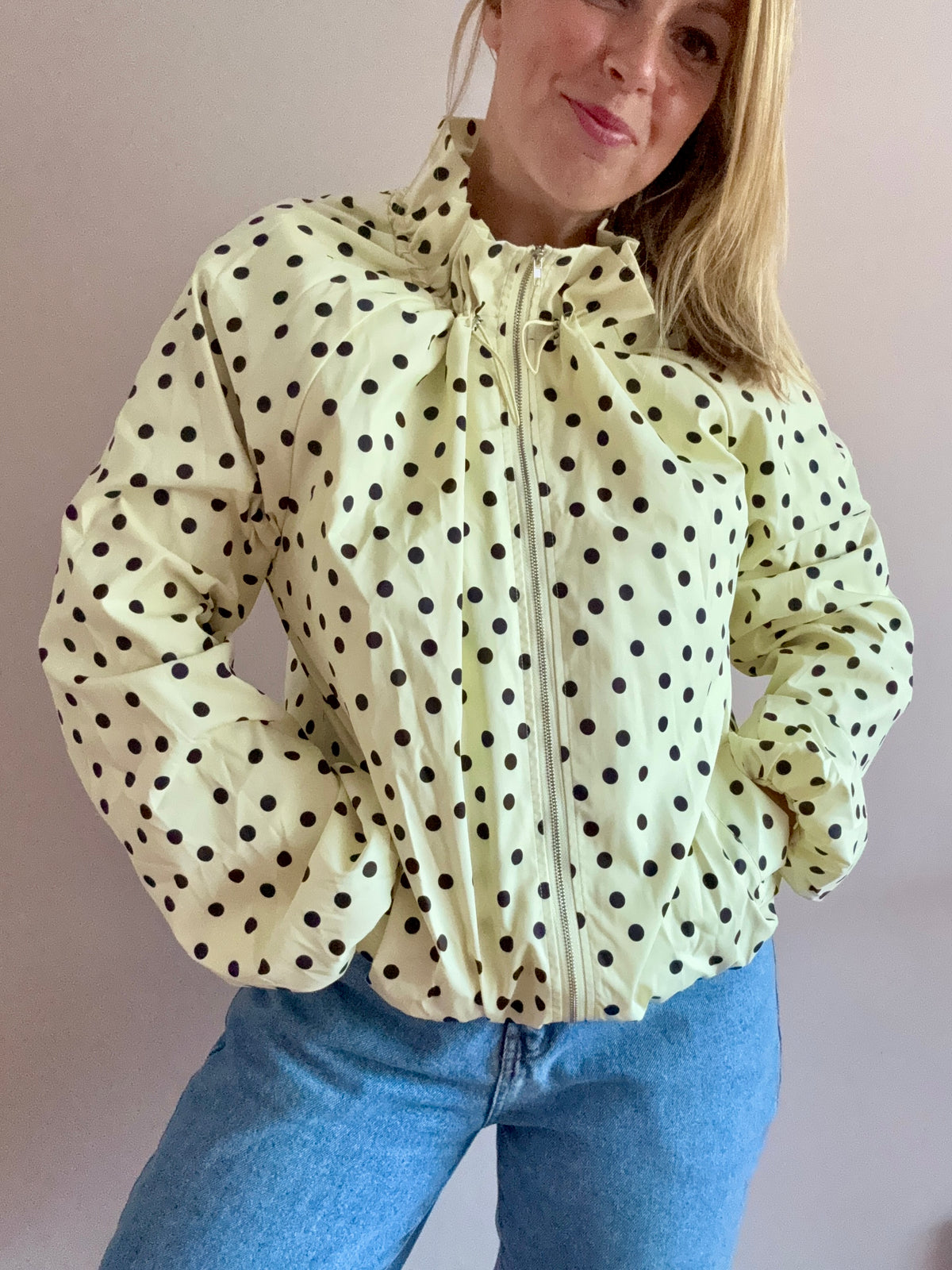 Pale Yellow Polka Dot Jacket