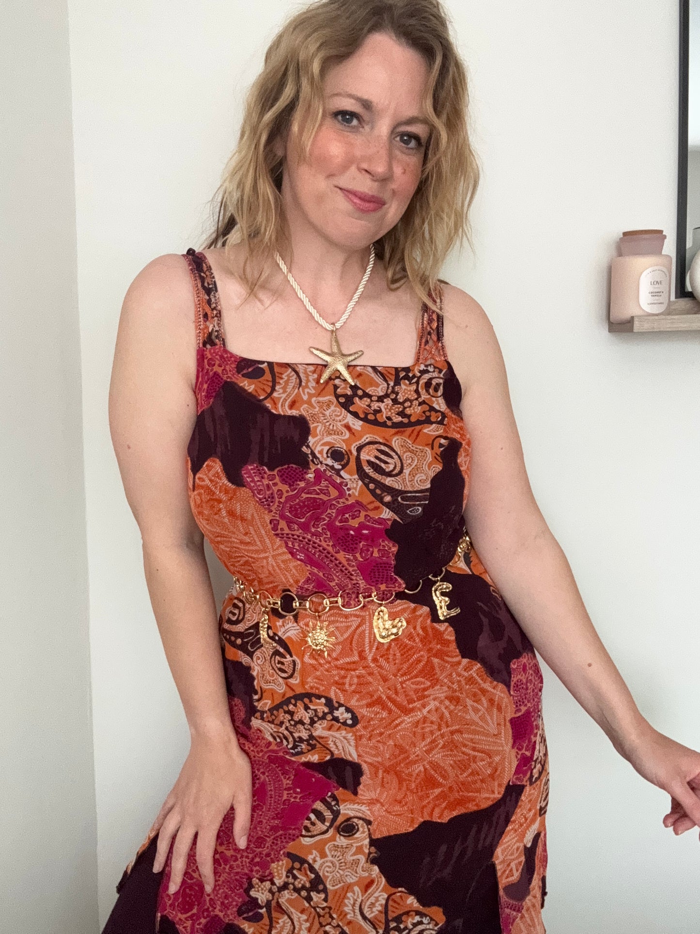 Vintage Y2K layered boho dress
