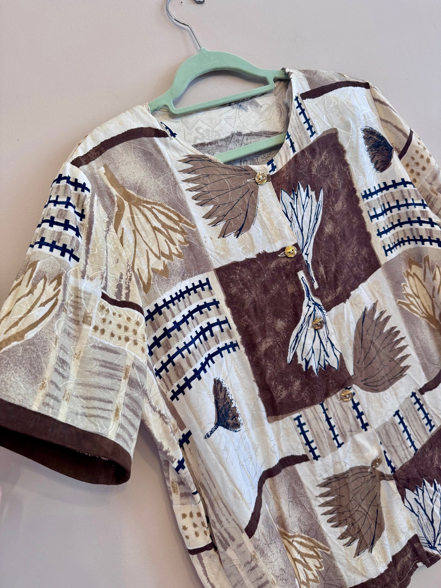 1980s patchwork blouse