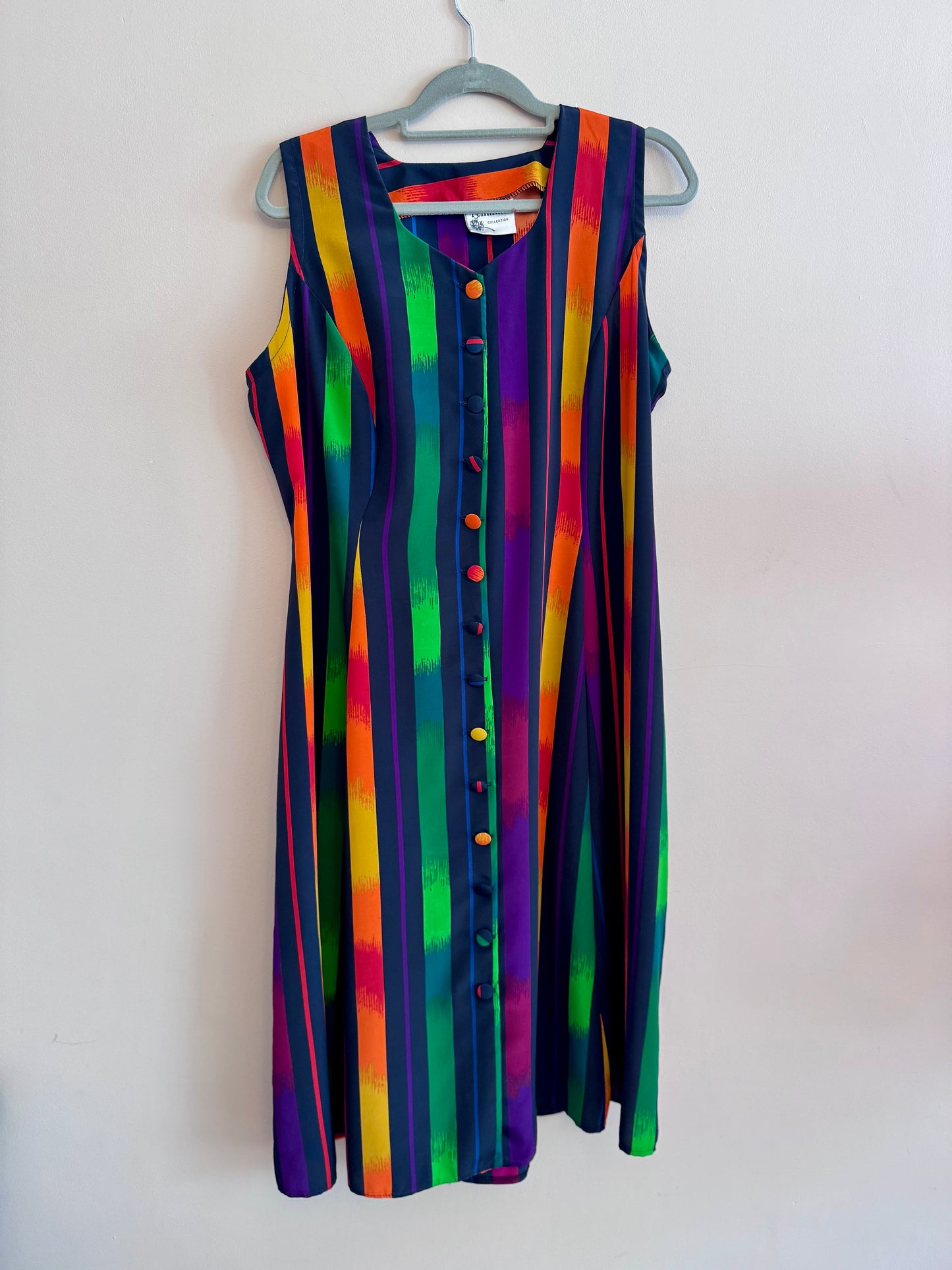Vintage 90s rainbow stripe dress