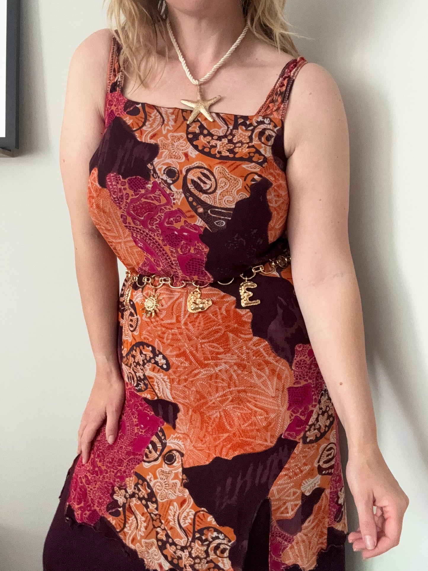 Vintage Y2K layered boho dress