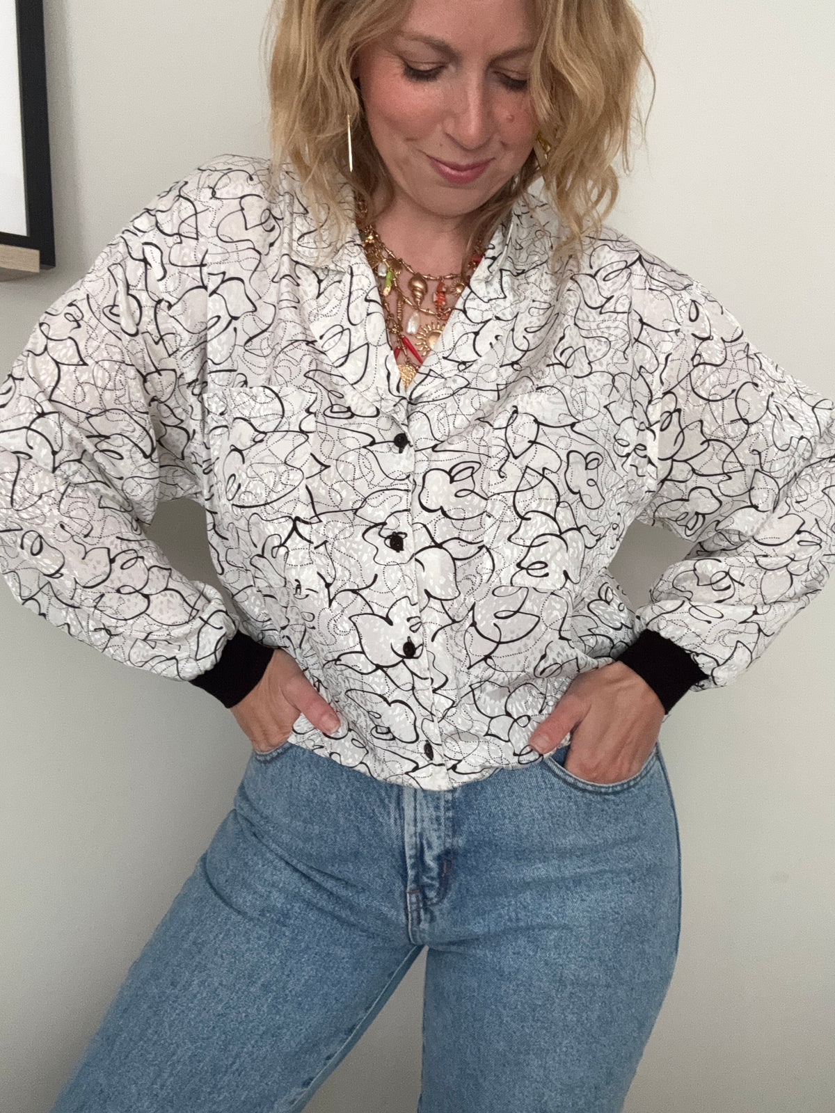 Vintage 1980s abstract ‘bomber’ shirt