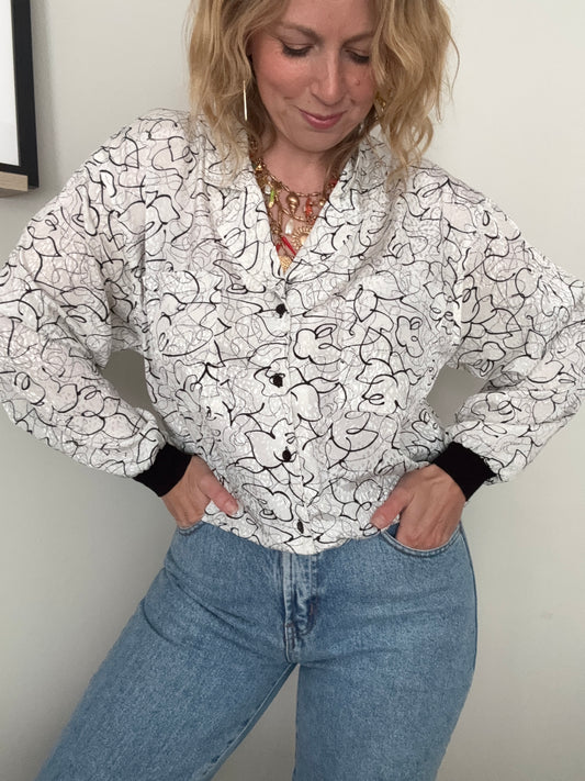 Vintage 1980s abstract ‘bomber’ shirt