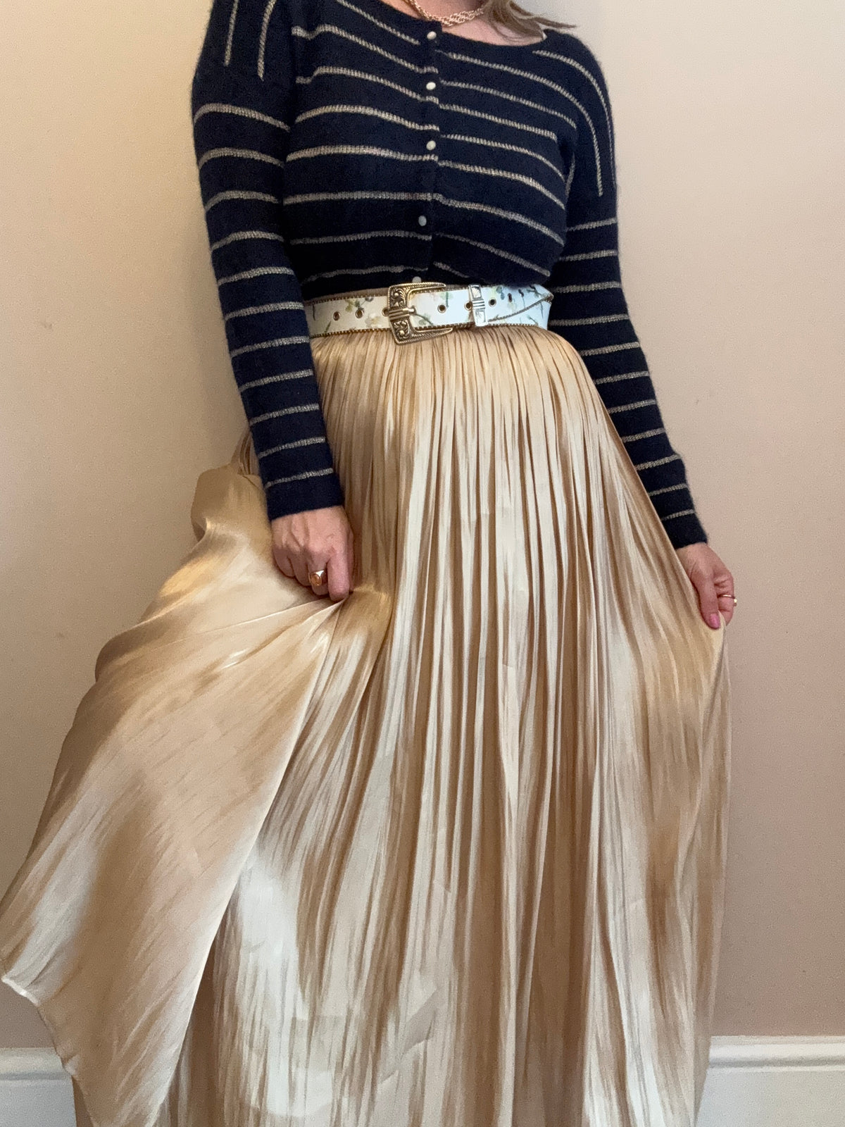 Gold maxi skirt