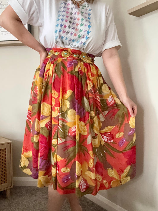 Vintage ‘orchid’ tropical skirt