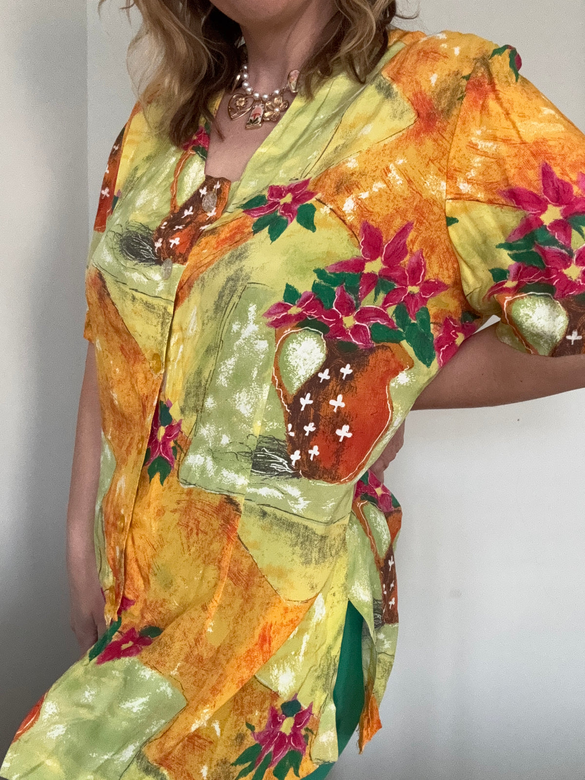Vintage ‘art-to-wear’ print blouse