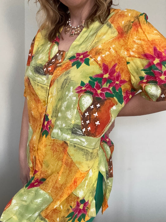 Vintage ‘art-to-wear’ print blouse