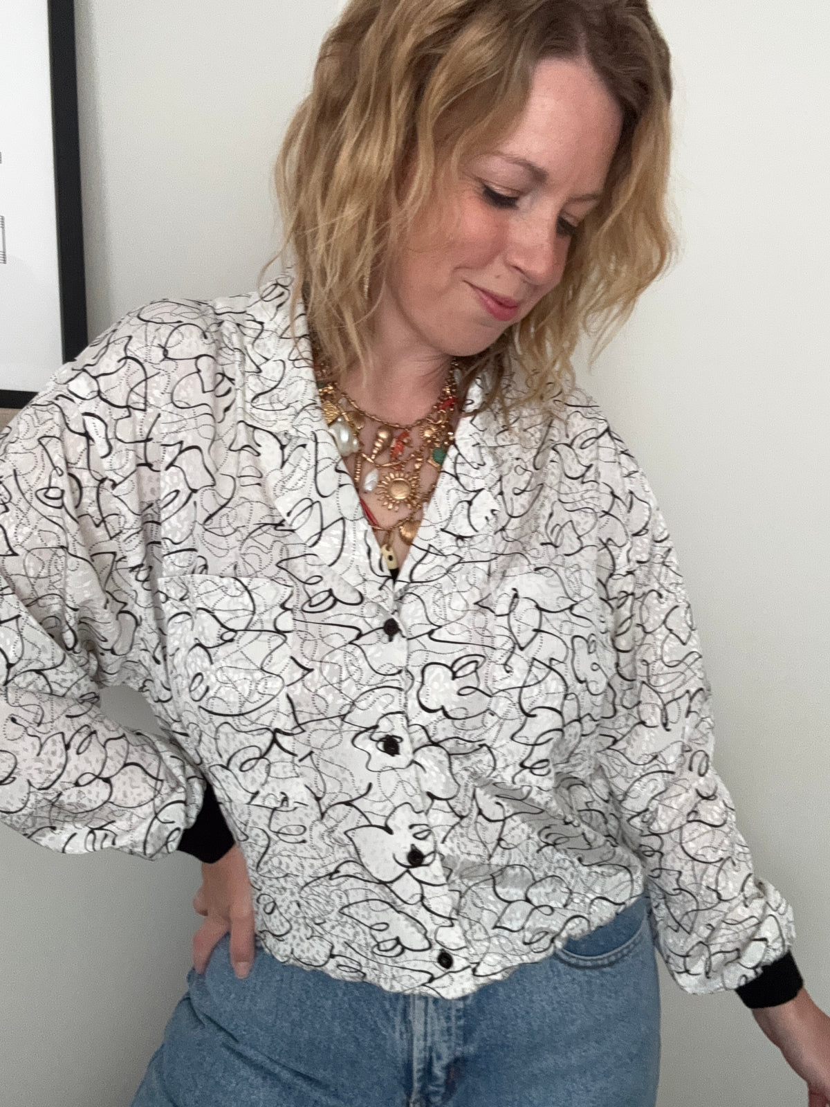 Vintage 1980s abstract ‘bomber’ shirt