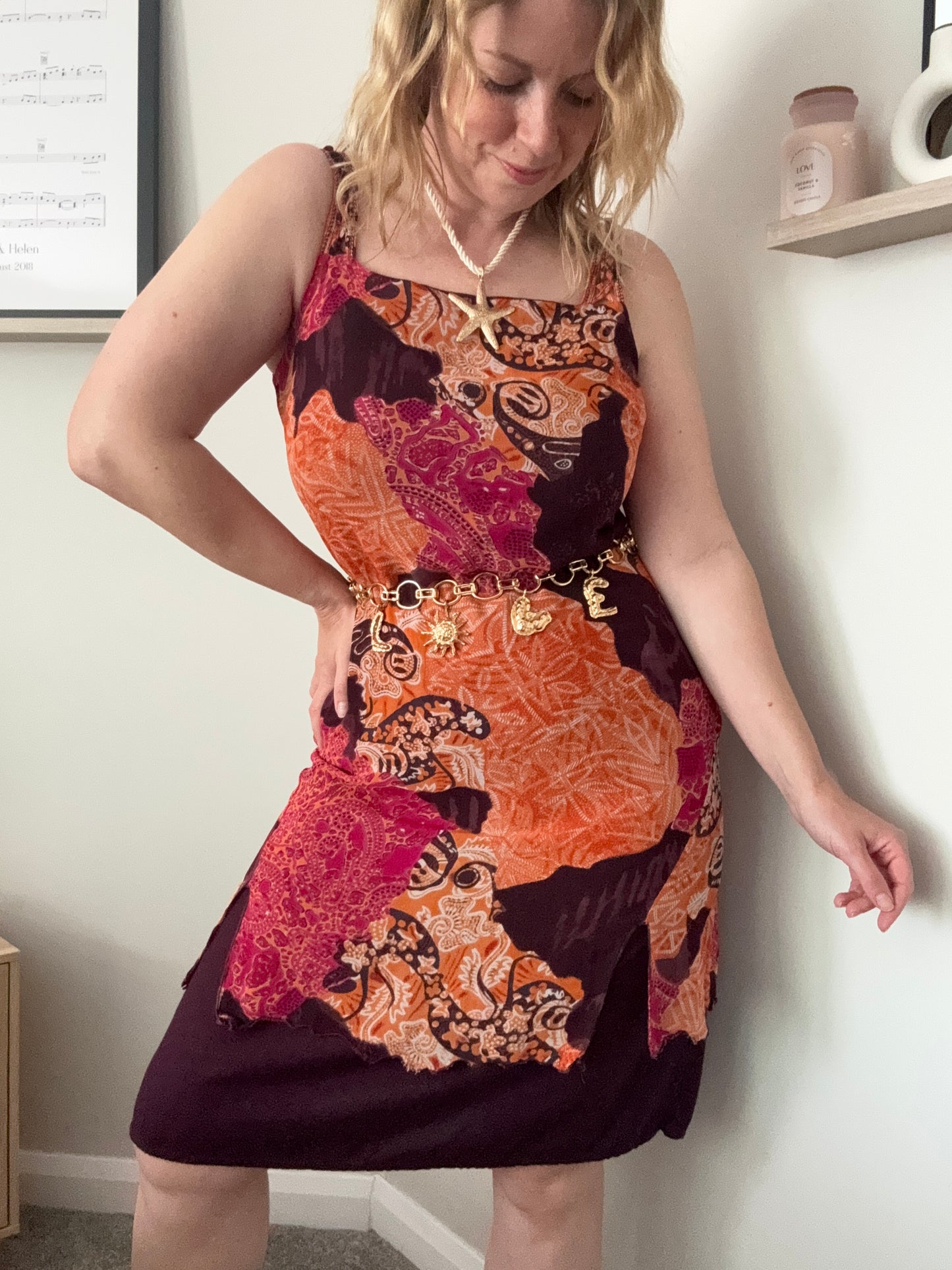 Vintage Y2K layered boho dress
