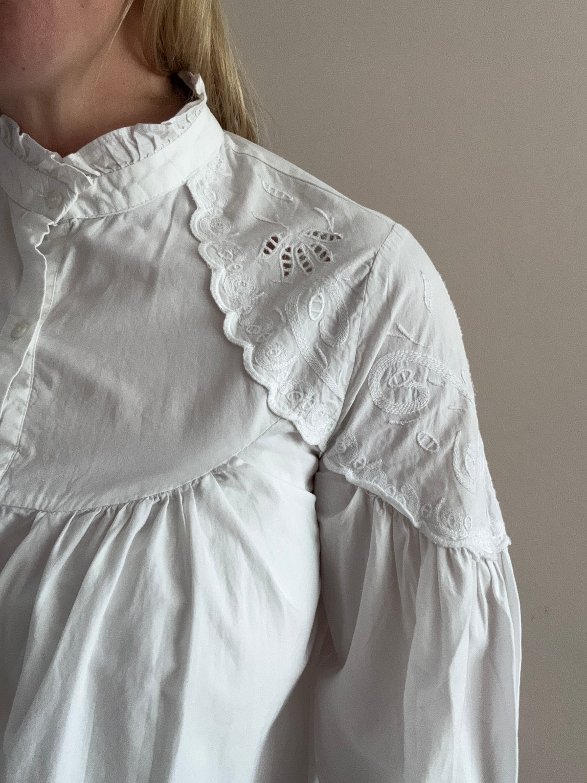 White Broderie Anglaise Blouse