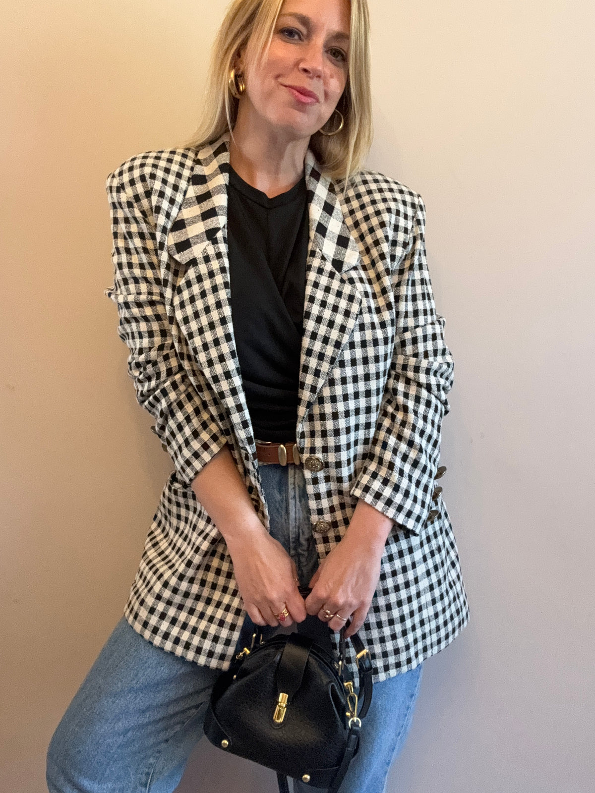 Vintage ‘gingham checkered’ blazer