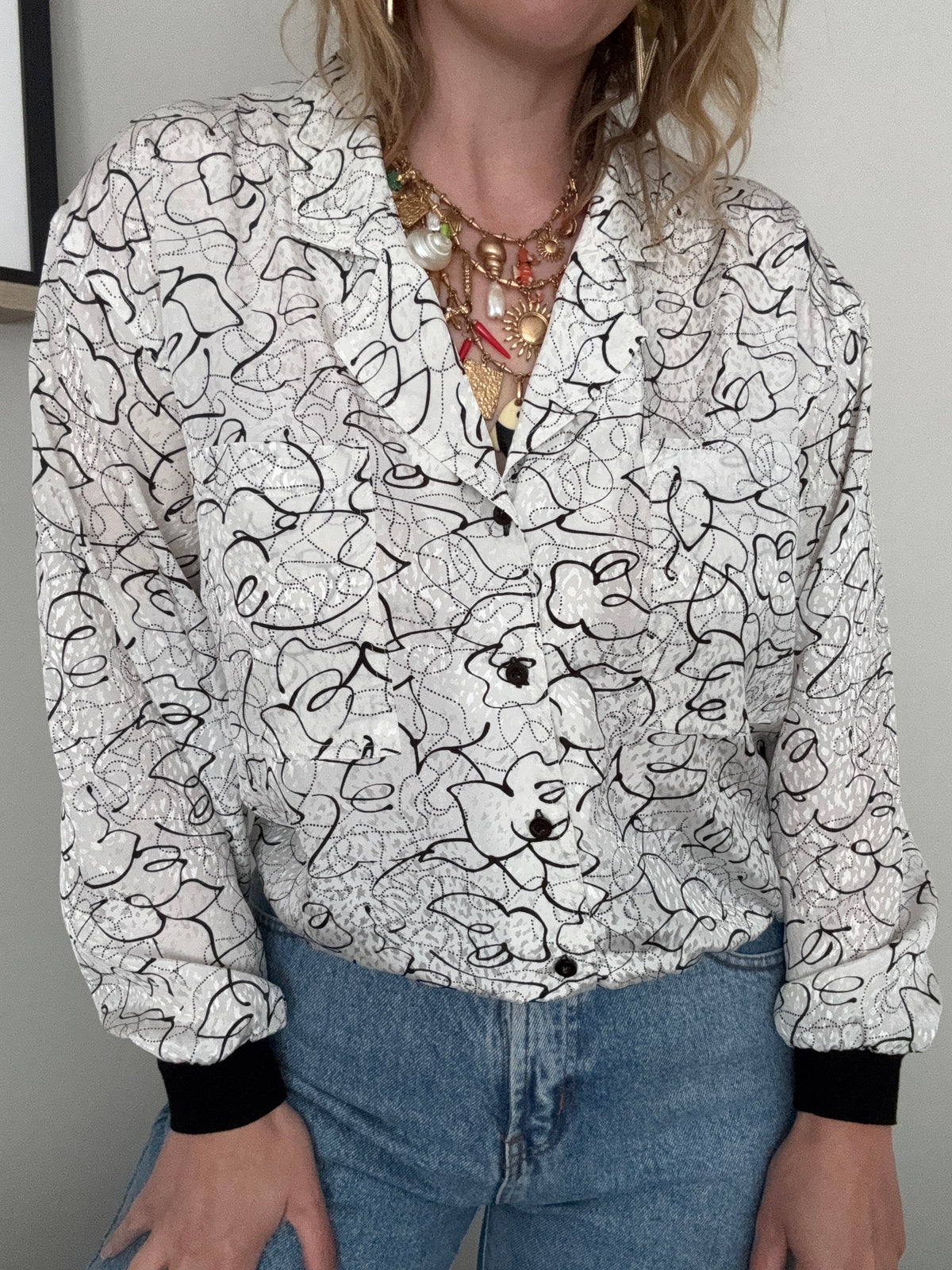 Vintage 1980s abstract ‘bomber’ shirt