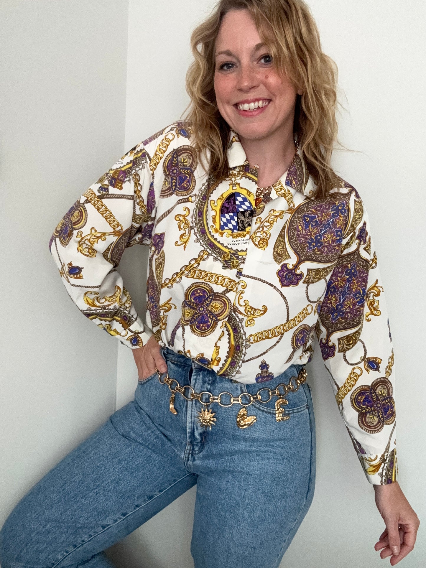 Vintage 80s chain-print shirt.