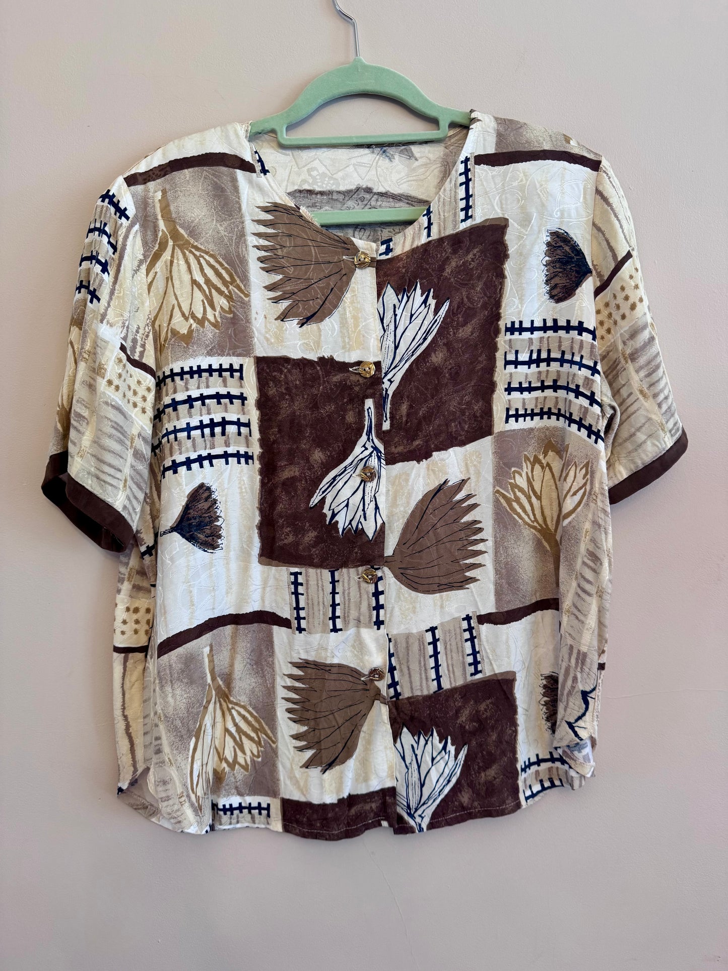 1980s patchwork blouse