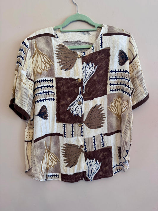 1980s patchwork blouse